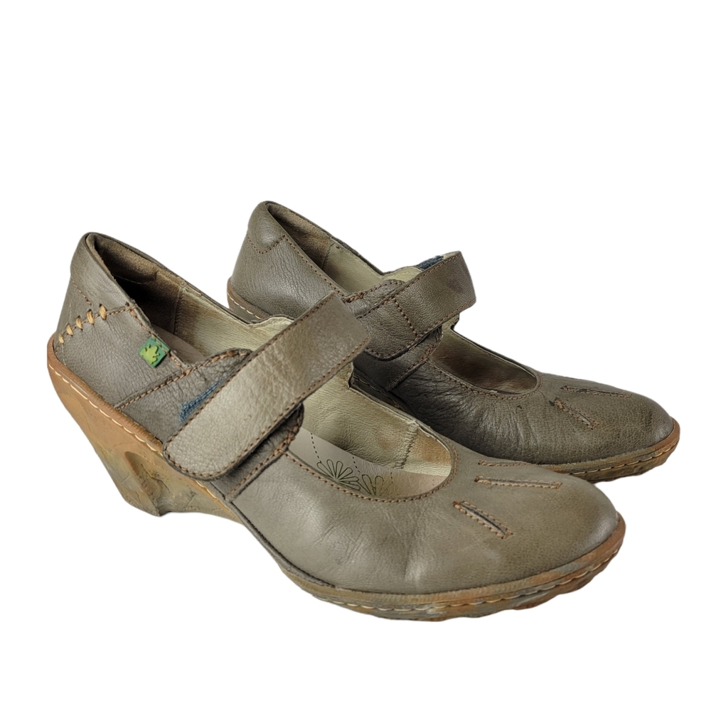 El Naturalista Leather Maryjane Platform Shoes